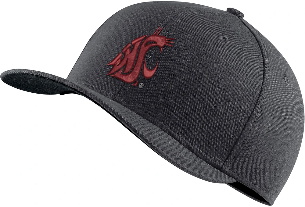 Nike Men's Washington State Cougars Grey Swoosh Flex Stretch Fit Hat