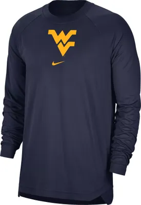 Nike Men's West Virginia Mountaineers Blue Spotlight Basketball Dri-FIT Long Sleeve T-Shirt