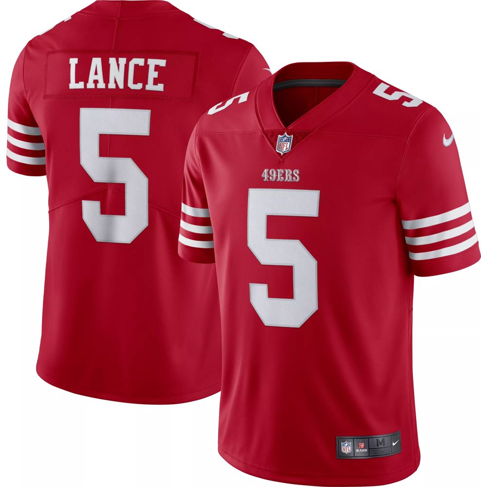 Dick's Sporting Goods Nike Men's San Francisco 49ers Trey Lance #5 Red Limited  Jersey