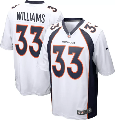 Nike Men's Denver Broncos Javonte Williams #33 White Game Jersey