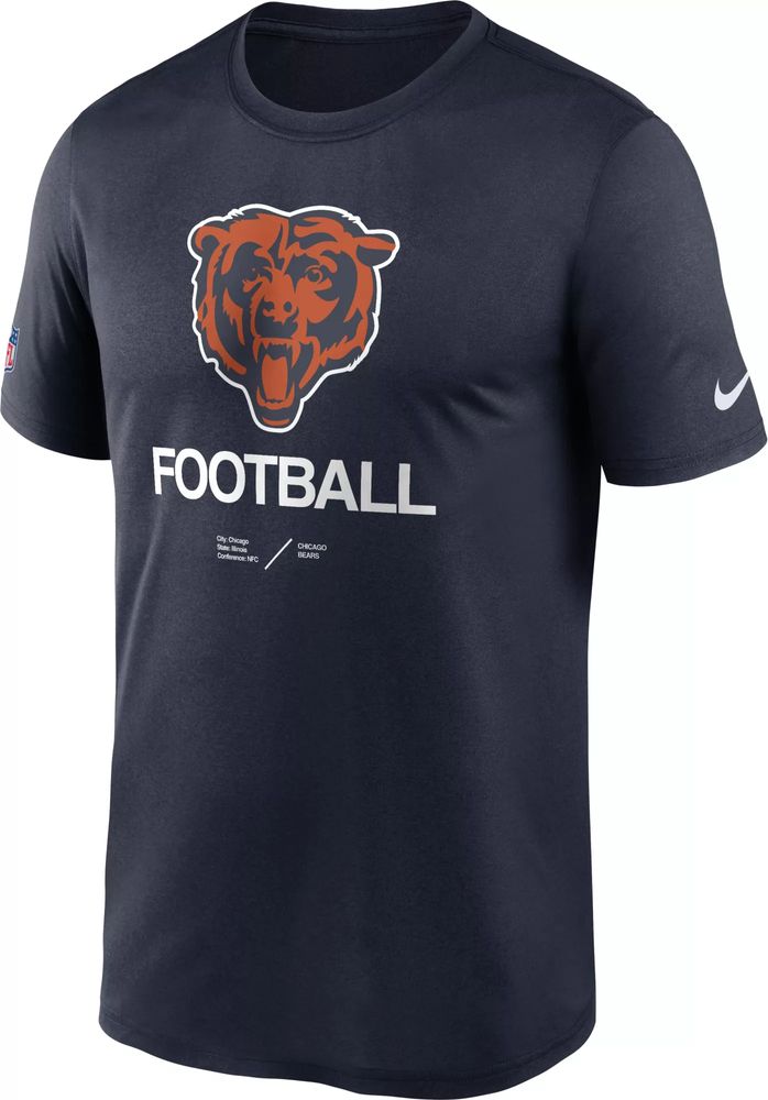 Nike Men's Navy Chicago Bears Team Wordmark T-Shirt