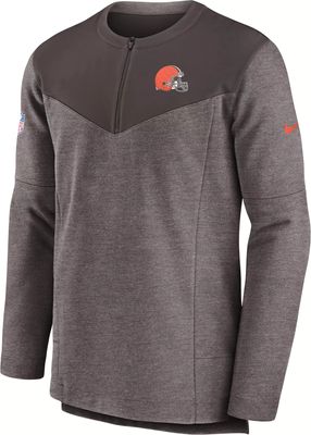 Nike Cleveland Browns Brown Sideline Coach Short Sleeve Hoodie