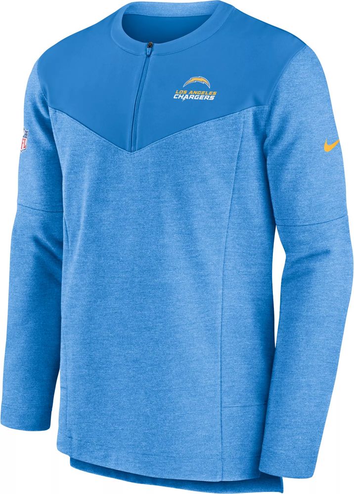 Nike Men's Los Angeles Chargers Sideline Lockup Half-Zip Blue Jacket