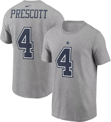 Nike Men's Dallas Cowboys Dak Prescott #4 Grey T-Shirt