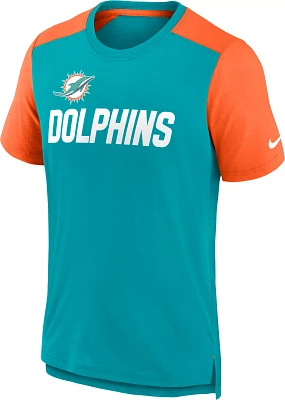 Nike Men's Miami Dolphins Slub Color Block Aqua T-Shirt