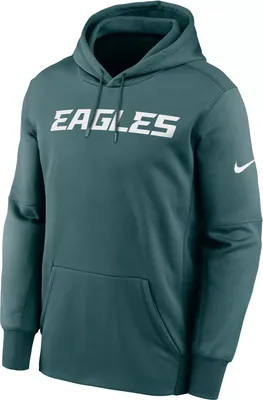 Nike Men's Philadelphia Eagles Wordmark Therma-FIT Green Pullover Hoodie