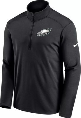 Men's Antigua Oatmeal Philadelphia Eagles Fortune Quarter-Zip Pullover Jacket Size: Medium