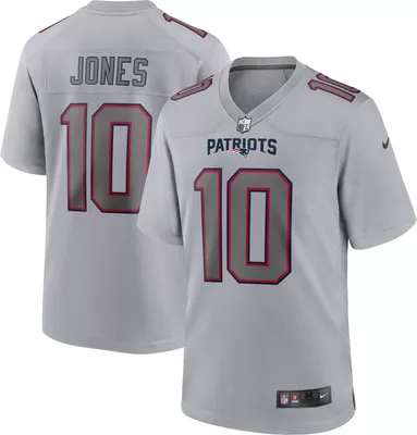 Nike Men's New England Patriots Mac Jones #10 Atmosphere Grey Game Jersey