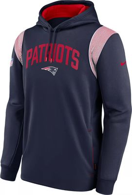 Mens New England PATRIOTS Red Nike HOODIE Therma Performance Pullover  Sweatshirt