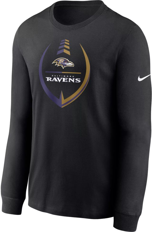 Nike Men's Baltimore Ravens Sideline Player Black Long Sleeve T-Shirt