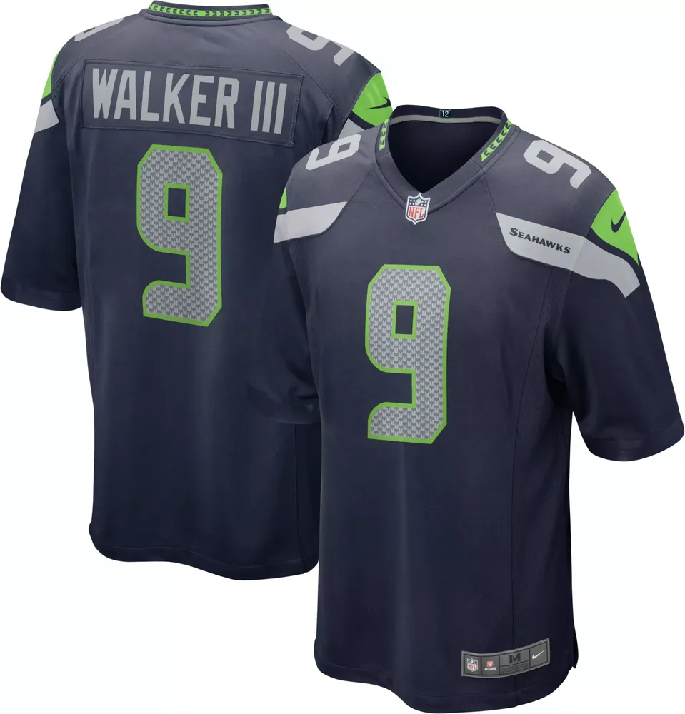 Nike Men's Seattle Seahawks Kenneth Walker #9 Navy Game Jersey