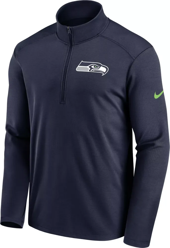 Nike Men's Seattle Seahawks Logo Pacer Navy Half-Zip Pullover