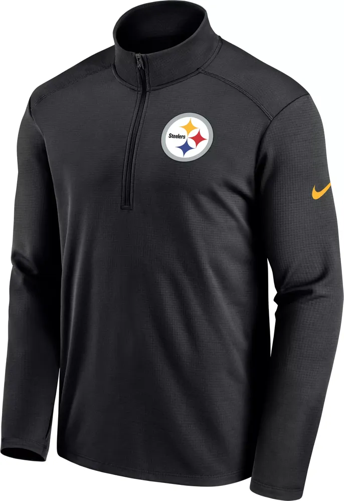 Nike Men's Pittsburgh Steelers Logo Pacer Black Half-Zip Pullover