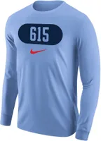 Nike Men's Nashville 615 Area Code Light Blue Long Sleeve T-Shirt