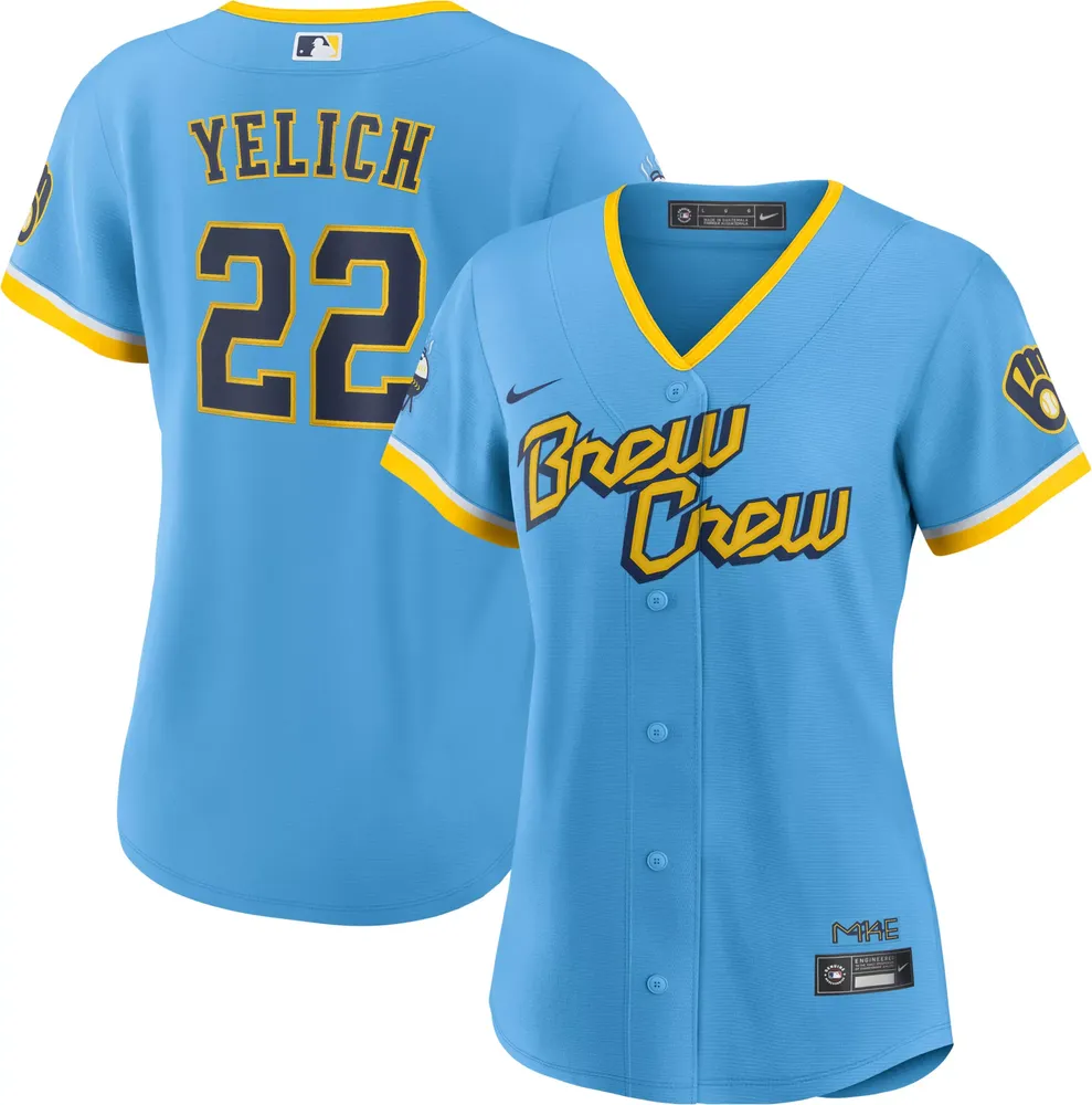 Nike Women's Milwaukee Brewers Christian Yelechi #22 2023 City Connect Cool Base Jersey