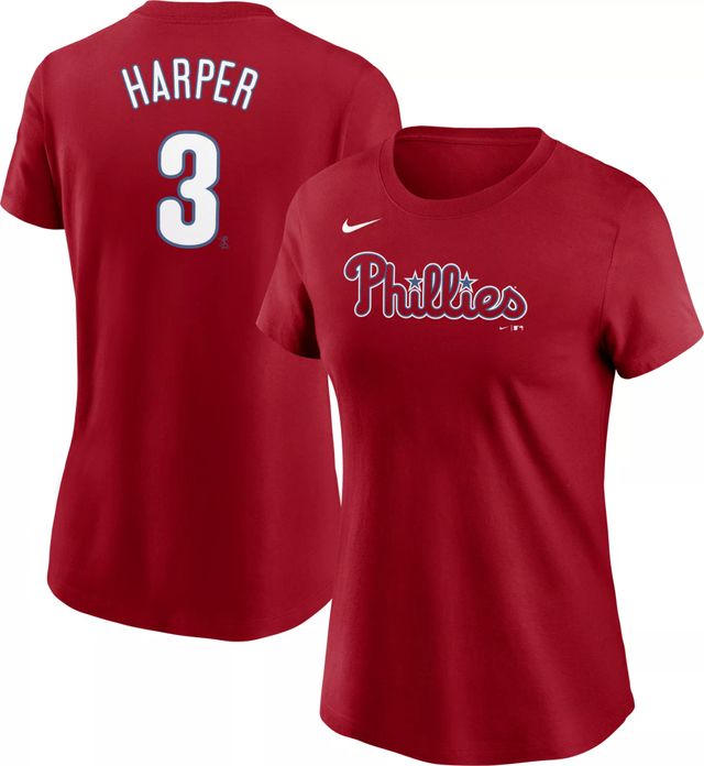 Dick's Sporting Goods Nike Women's Philadelphia Phillies Bryce Harper #3  Red T-Shirt