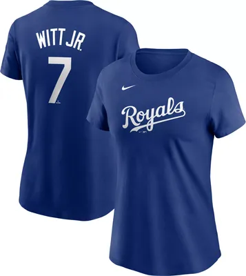 Nike Women's Kansas City Royals Bobby Witt Jr. #7 Blue T-Shirt