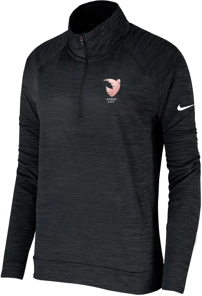 Nike Women's Angel City FC Pacer Quarter-Zip Black Pullover Shirt