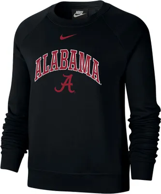 Nike Women's Alabama Crimson Tide Black Varsity Crew Neck Sweatshirt