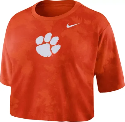 Nike Women's Clemson Tigers Orange Cotton Cropped T-Shirt