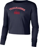 Nike Women's Utah Tech Trailblazers Navy Dri-FIT Cotton Long Sleeve Crop T-Shirt