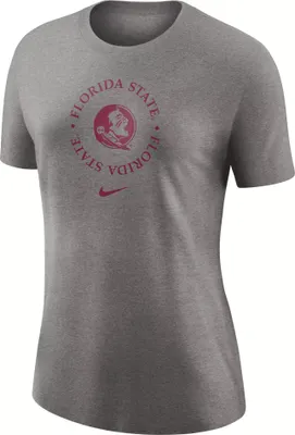 Nike Women's Florida State Seminoles Grey Dri-FIT Cotton Crew T-Shirt