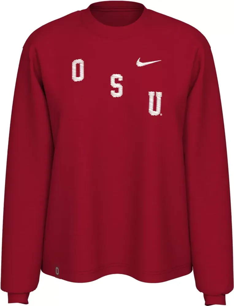 Nike Women's Ohio State Buckeyes Scarlet Varsity Boxy Long Sleeve T-Shirt