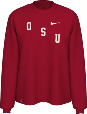 Nike Women's Ohio State Buckeyes Scarlet Varsity Boxy Long Sleeve T-Shirt