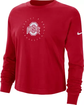 Nike Women's Ohio State Buckeyes Scarlet Boxy Dust Long Sleeve T-Shirt