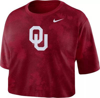 Nike Women's Oklahoma Sooners Crimson Cotton Cropped T-Shirt