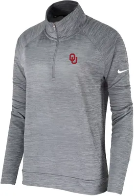Nike Women's Oklahoma Sooners Grey Pacer Quarter-Zip Shirt