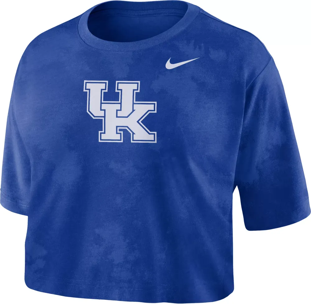 Nike Women's Kentucky Wildcats Blue Cotton Cropped T-Shirt