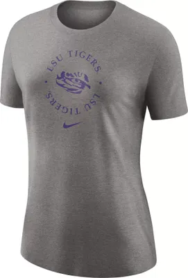 Nike Women's LSU Tigers Grey Dri-FIT Cotton Crew T-Shirt