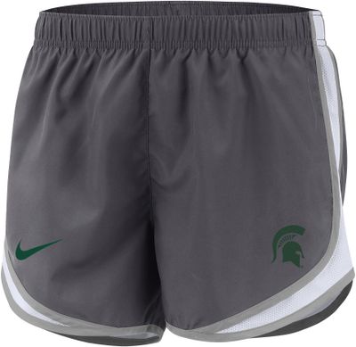 Nike Women's Michigan State Spartans Grey Dri-FIT Tempo Shorts