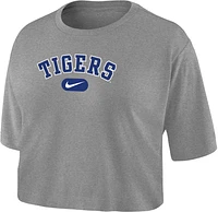 Nike Women's Memphis Tigers Grey Dri-FIT Cotton Crop T-Shirt