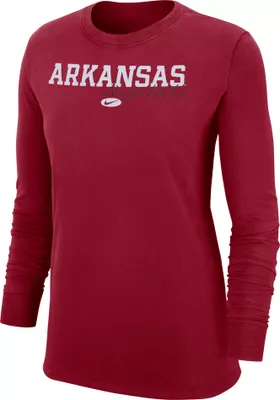 Nike Women's Arkansas Razorbacks Cardinal Crew Long Sleeve T-Shirt