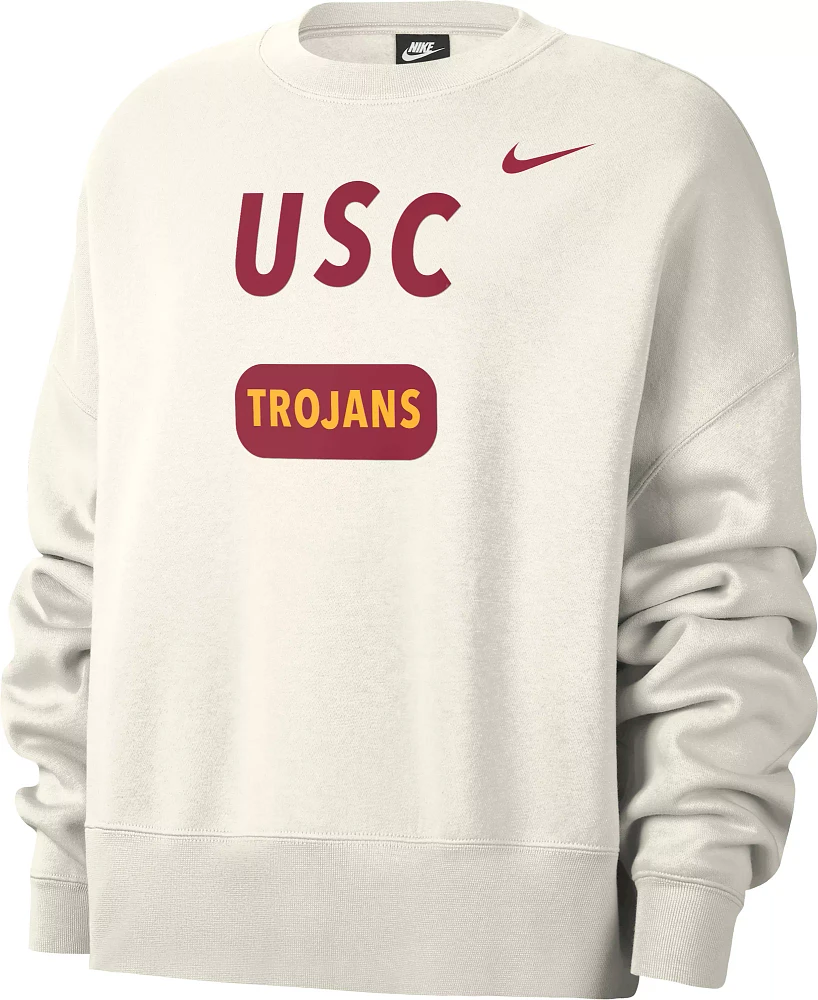 Nike Women's USC Trojans Crew Neck White Sweatshirt