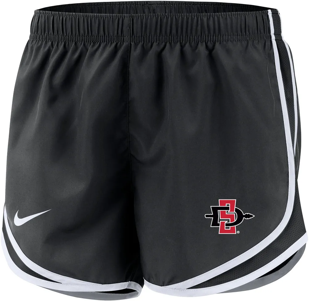 Nike Women's San Diego State Aztecs Black Dri-FIT Tempo Shorts