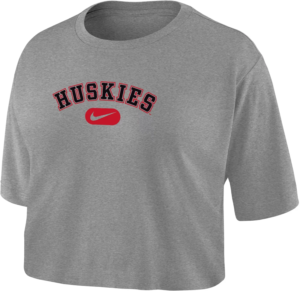 Nike Women's St. Cloud State Huskies Grey Dri-FIT Cotton Crop T-Shirt