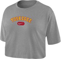 Nike Women's Tuskegee Golden Tigers Grey Dri-FIT Cotton Crop T-Shirt