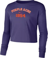 Nike Women's Evansville Purple Aces Dri-FIT Cotton Long Sleeve Crop T-Shirt