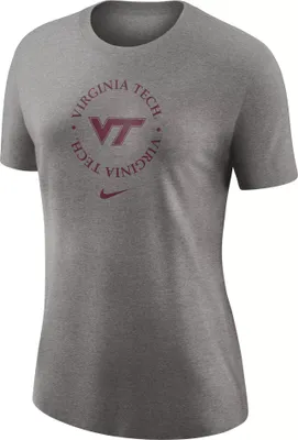 Nike Women's Virginia Tech Hokies Grey Dri-FIT Cotton Crew T-Shirt