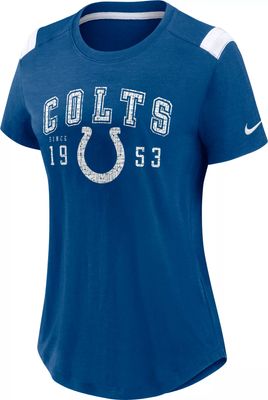 New Era Women's Indianapolis Colts Color Block Grey T-Shirt