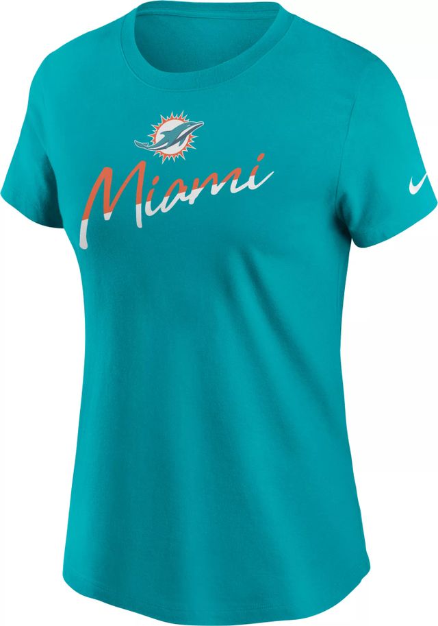 Dick's Sporting Goods Nike Women's Miami Dolphins Slant White V-Neck T-Shirt