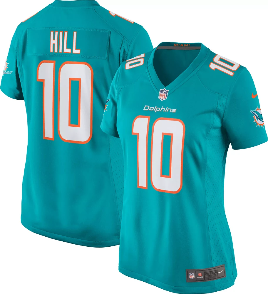 Nike Women's Miami Dolphins Tyreek Hill #10 Aqua Game Jersey