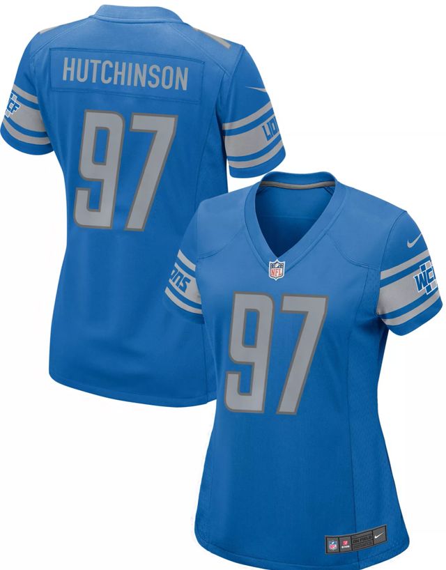 Nike Men's Detroit Lions Aidan Hutchinson #97 Blue Game Jersey