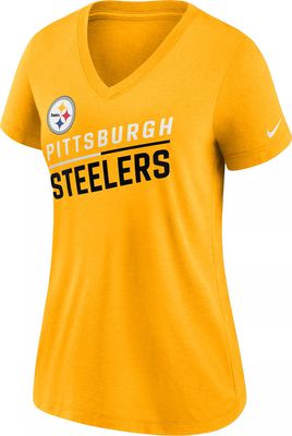 Nike Women's Pittsburgh Steelers Slant Gold V-Neck T-Shirt
