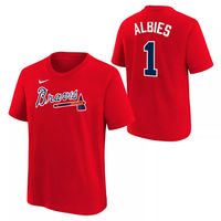Nike / Youth Atlanta Braves Ozzie Albies #1 Navy T-Shirt