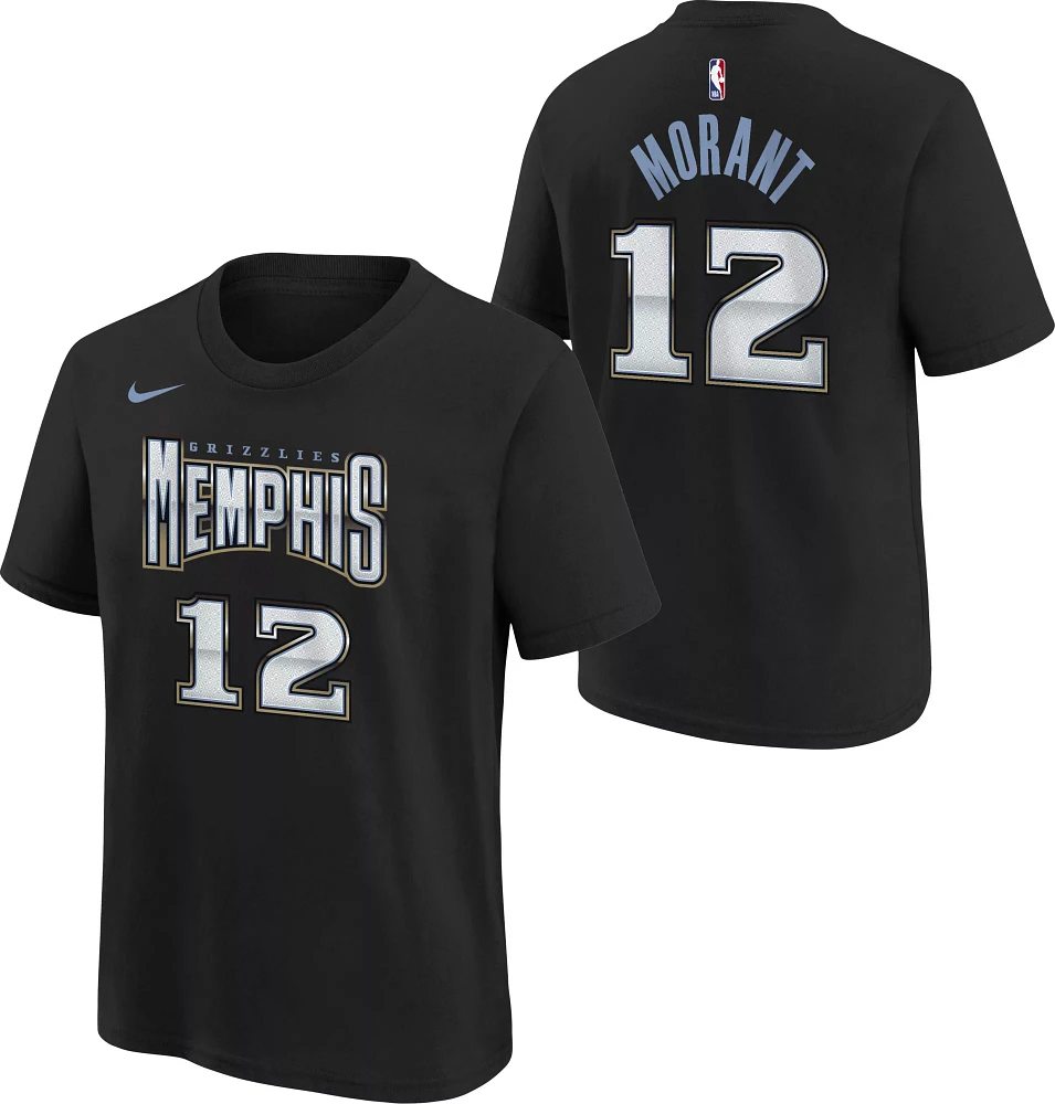 Nike Youth 2022-23 City Edition Memphis Grizzlies Ja Morant #12 Black Cotton T-Shirt