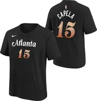 Nike Youth 2022-23 City Edition Atlanta Hawks Clint Capela #15 Black Cotton T-Shirt